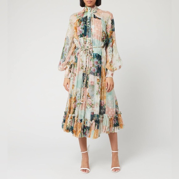 Zimmermann | Dresses | Zimmermann Wavelength Smock Midi Dress Floral  Patchwork Size Us 6 | Poshmark